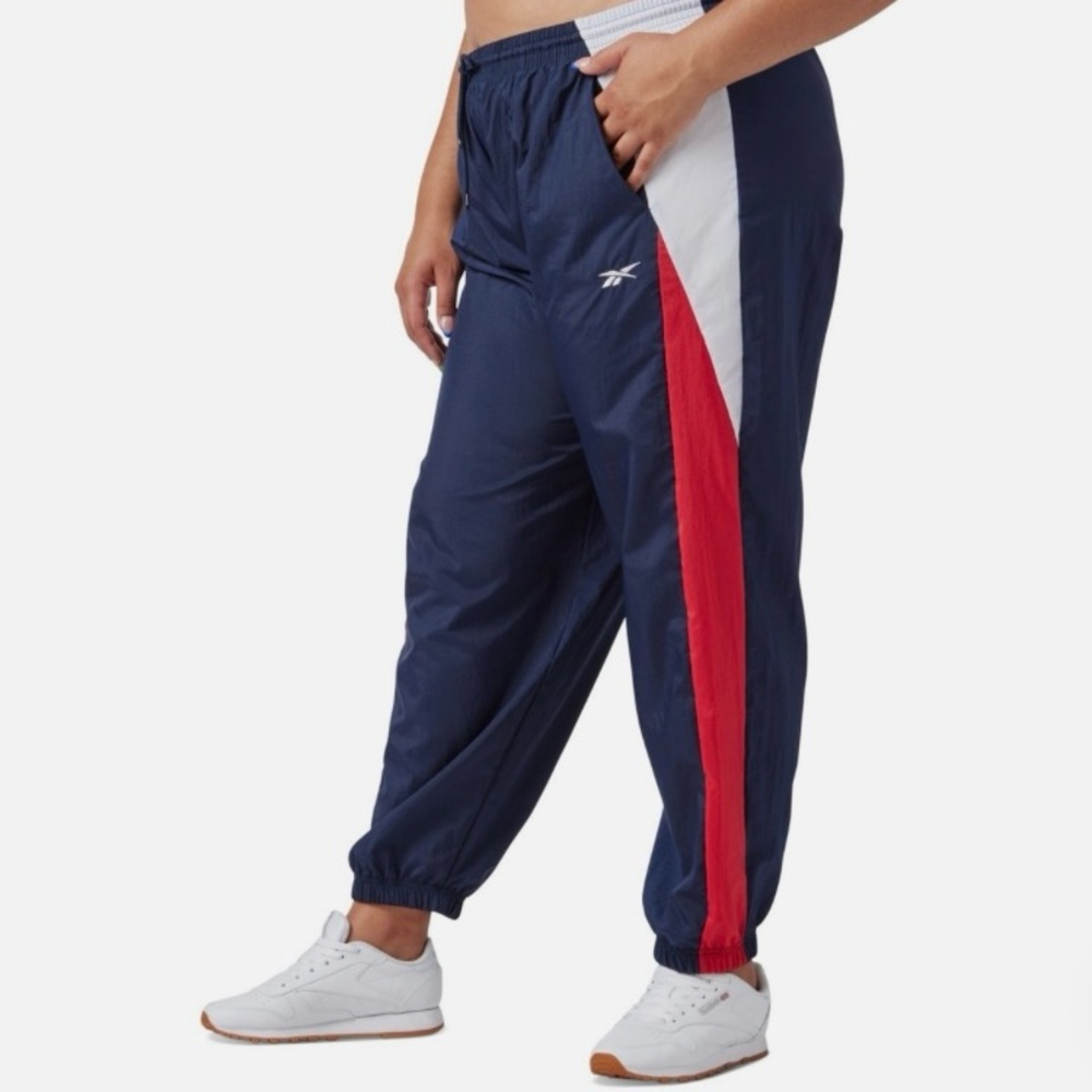 Reebok Plus Size Pull-On Logo Track Pants Navy 2X